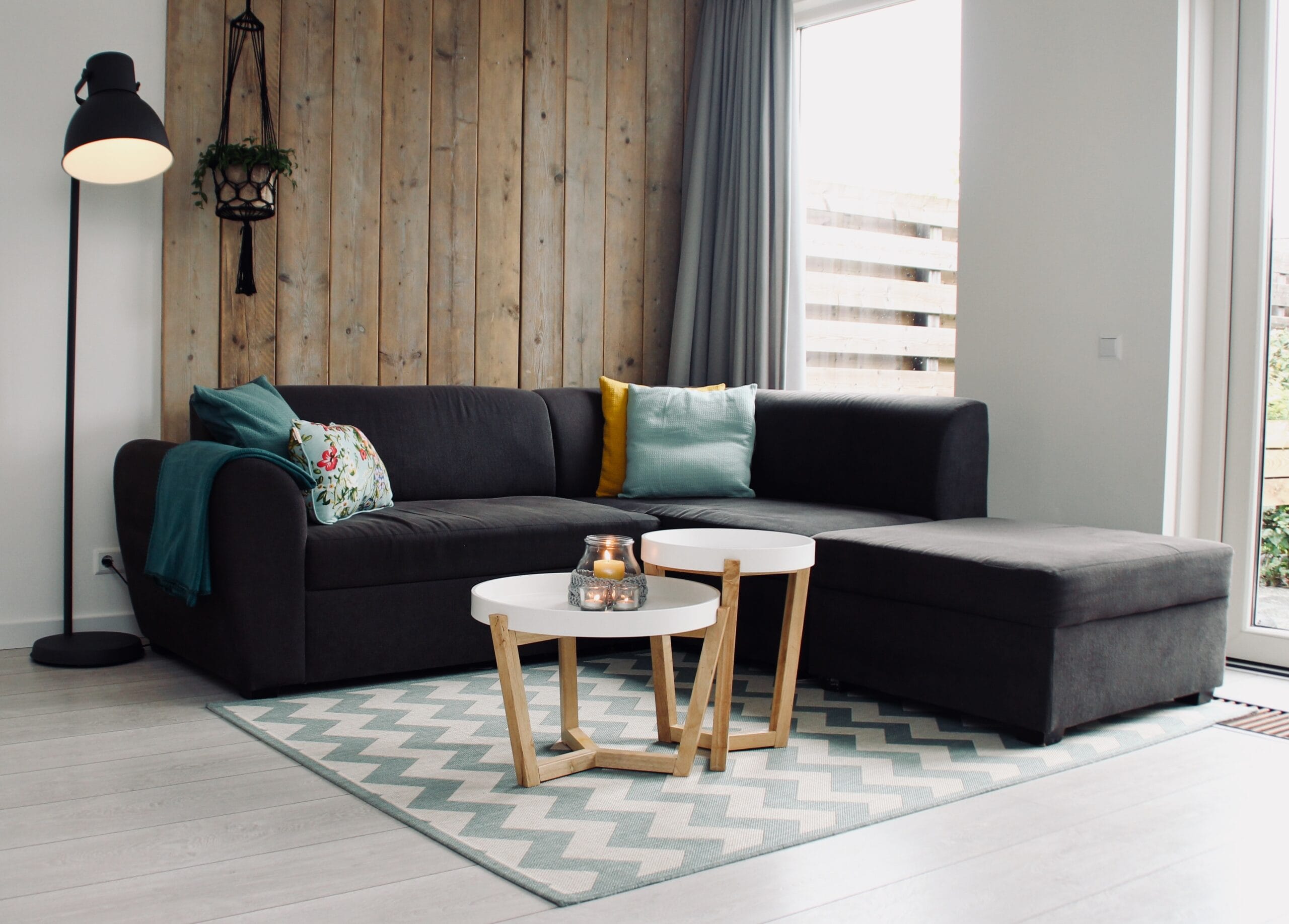 modern white and green luxury rug in a room