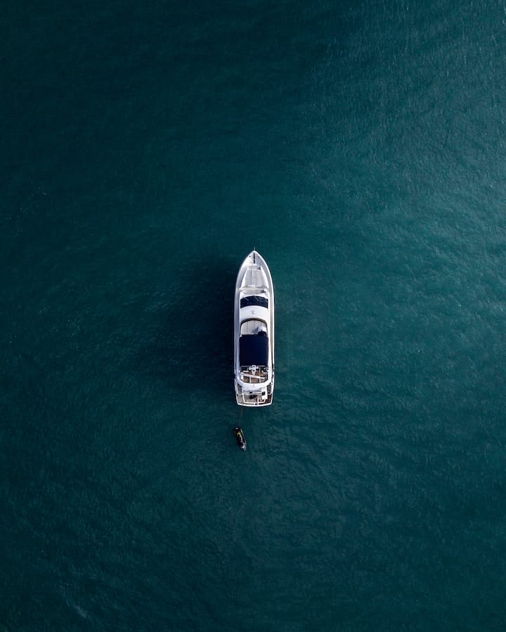 Luxurious yacht in the sea
