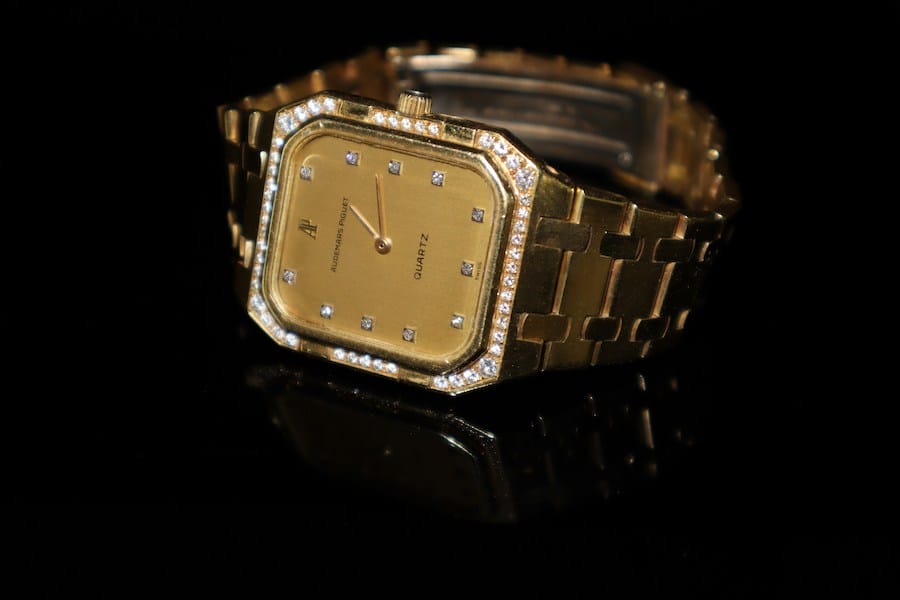a luxury watch in display